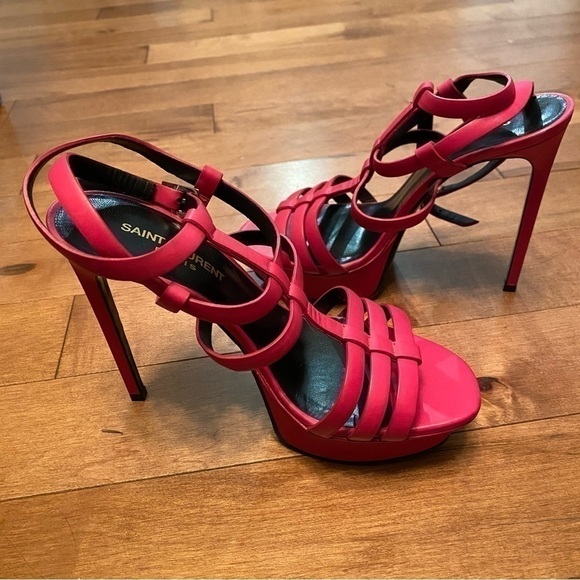 Yves Saint Laurent Bianca Platform Heels Sandals in Bright Pink Fuchsia • EU 37 - Picture 10 of 11